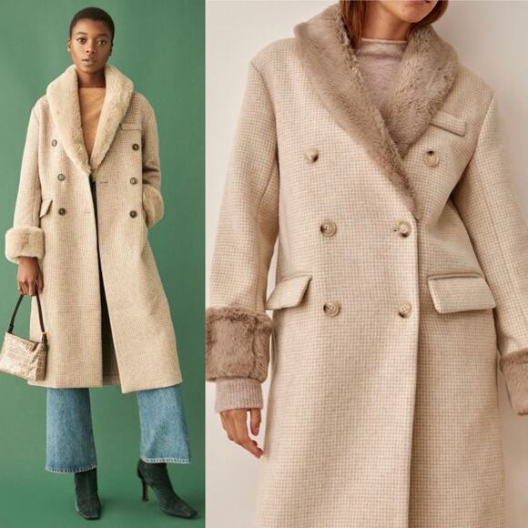 Reformation Jackets & Blazers - Reformation Lester Double Breasted Trench Coat Tan/Beige Size Small Relaxed Fit
